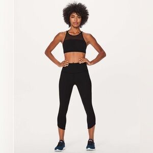 Lululemon Ready Set Go Crop (21") Black High Rise Mesh Insets 4